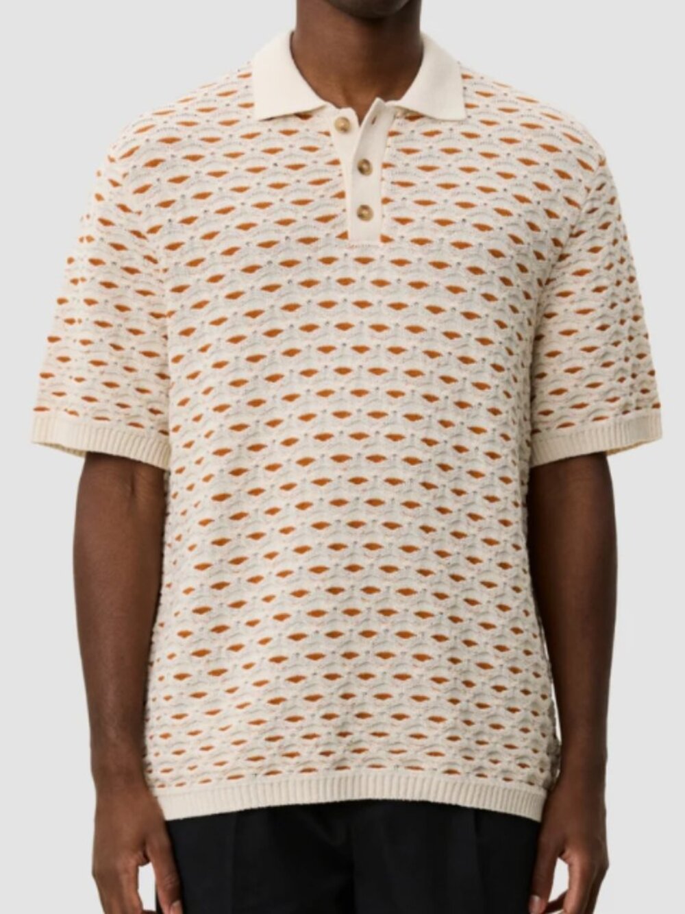 BNWT SS26 LES DEUX ESMAY SHELL KNITTED POLO L